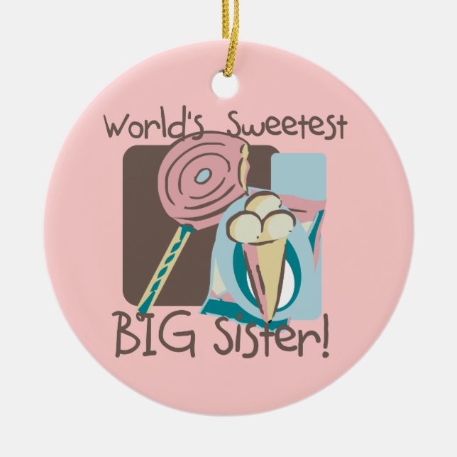 World's Sweetest Big Sister Ceramic Tree Decoration (Front)