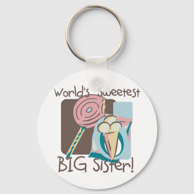 World's Sweetest Big Sister Key Ring (Front)