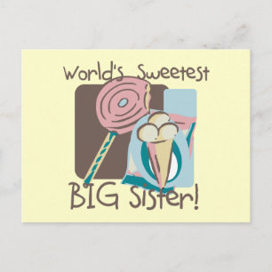 World's Sweetest Big Sister Postcard