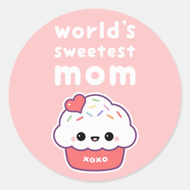 World's Sweetest Mum Classic Round Sticker (Front)