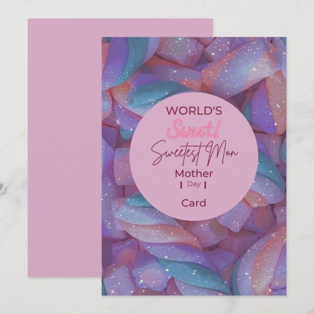 Worlds Sweetest Mum  Thank You Card (Front/Back)