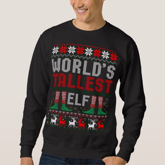 World's Tallest Elf - Christmas Ugly Sweater (Front)