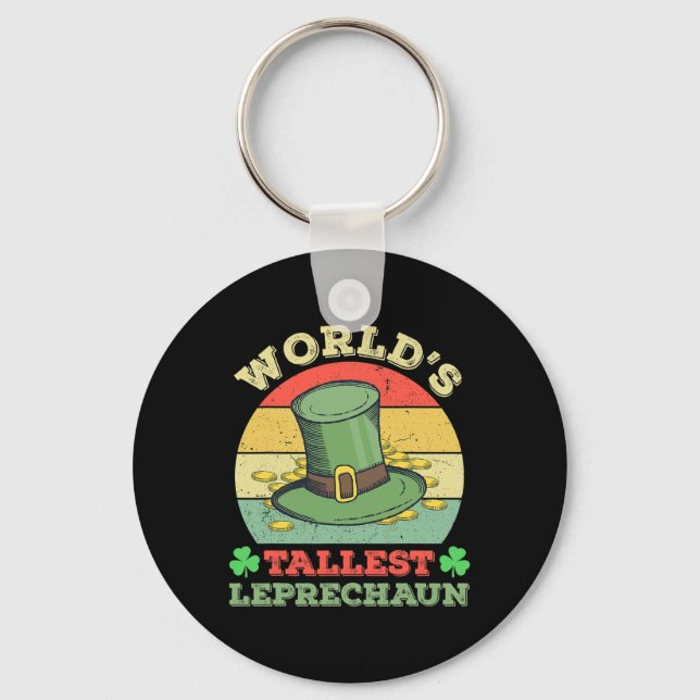 World's Tallest Leprechaun Irish Funny St Patricks Key Ring (Front)