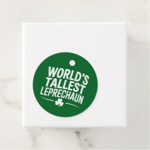 World's Tallest Leprechaun St. Patrick's Day Favour Tags