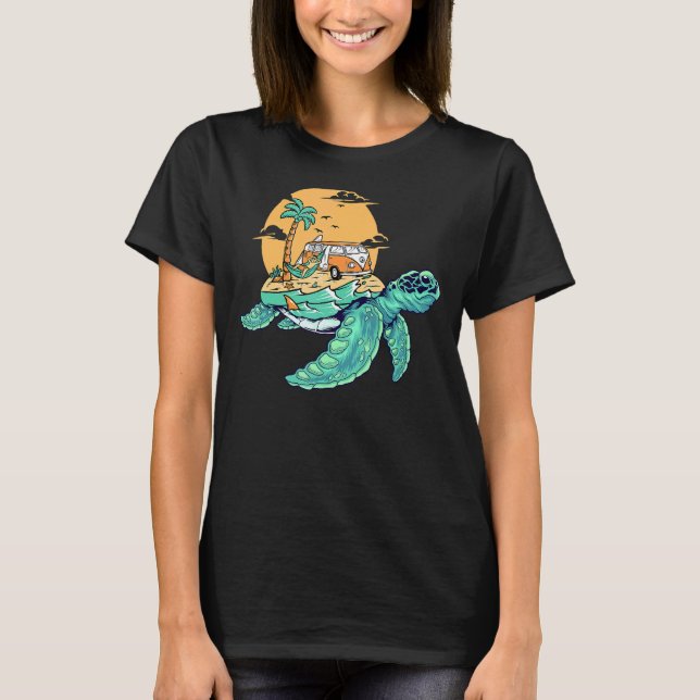 World's Turtle Day Beach Vacation Retro Mens Women T-Shirt (Front)