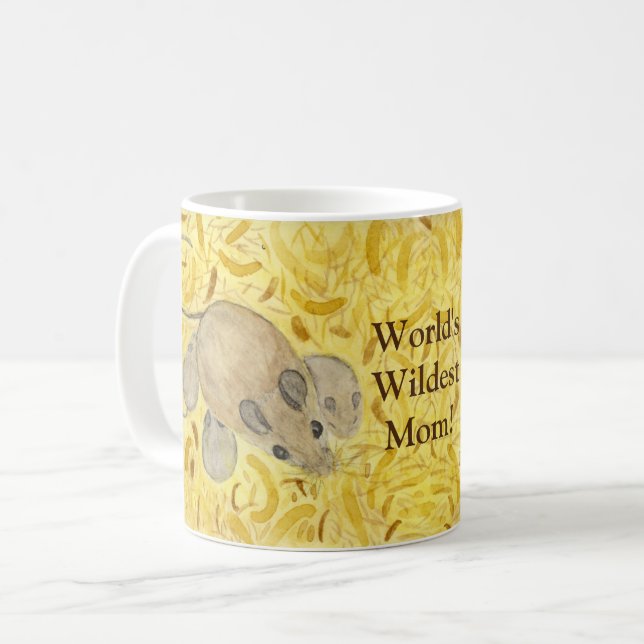 World's Wildest Mum! Mouse and babies Coffee Mug (Front Left)