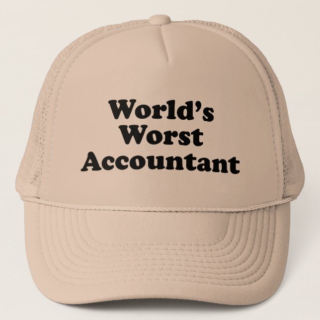World's Worst Accountant Trucker Hat (Front)
