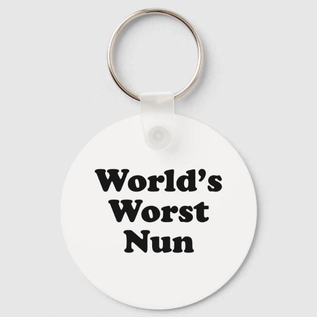 World's Worst Nun Key Ring (Front)