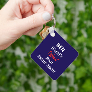 World's Worst Real Estate Agent Funny Custom Key Ring