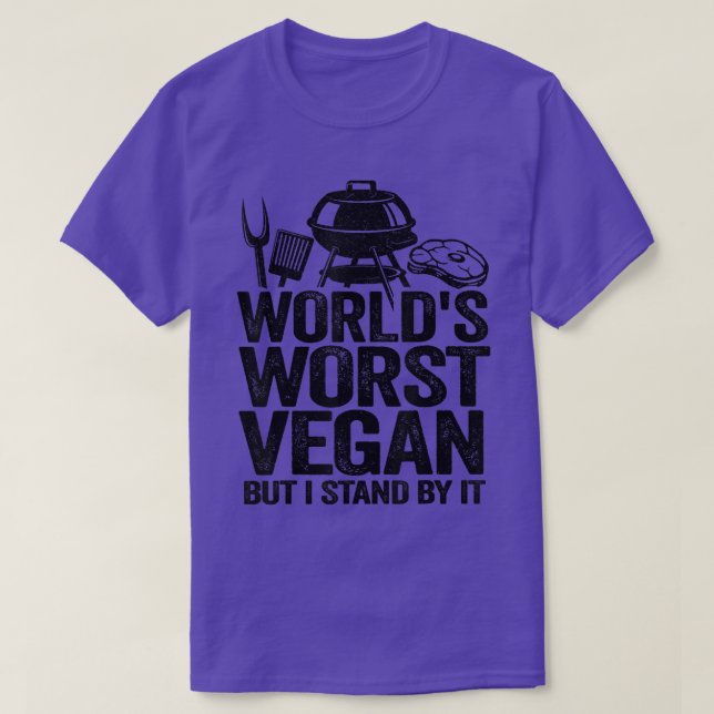 World's Worst Vegan Jokes Pig Pork Rub Funny Grill T-Shirt (Design Front)