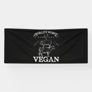 Worlds Worst Vegan Meat  BBQ Chicken Pig Cow Banner