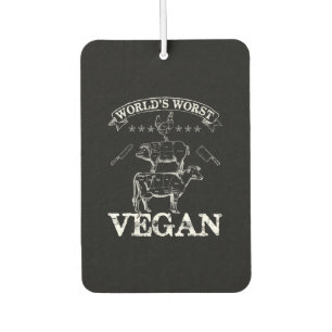 Worlds Worst Vegan Meat BBQ Chicken Pig Cow Car Air Freshener
