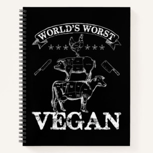 Worlds Worst Vegan Meat BBQ Chicken Pig Cow Notebook
