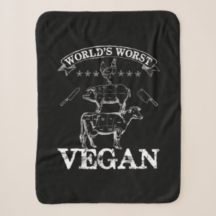 Worlds Worst Vegan Meat BBQ Chicken Pig Cow Sherpa Blanket