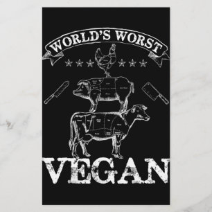 Worlds Worst Vegan Meat BBQ Chicken Pig Cow Stationery
