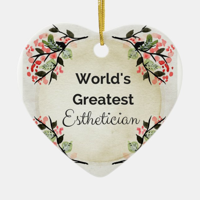 World'sGreatest Aesthetician Ceramic Tree Decoration (Front)