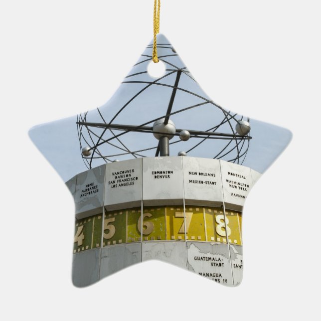 Worldtime Clock in Berlin Ceramic Tree Decoration (Front)