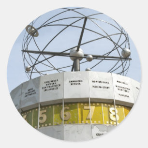 Worldtime Clock in Berlin Classic Round Sticker