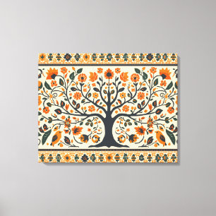 WorldWide Famous Madhubani Art Canvas Print