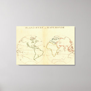 Worlp Map with 5 Zones Canvas Print