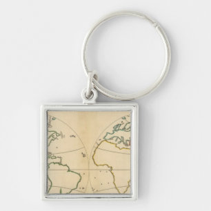Worlp Map with 5 Zones Key Ring