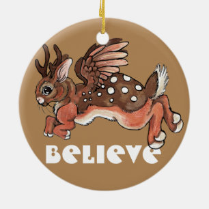 Worlpertinger/Jackalope Believe Ceramic Tree Decoration