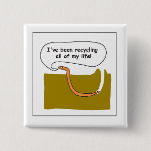 Worm 15 Cm Square Badge