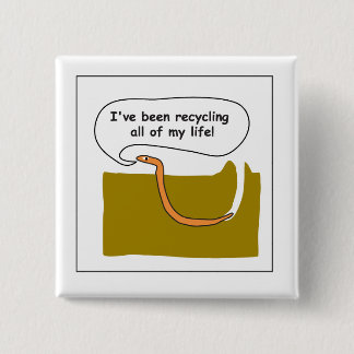 Worm 15 Cm Square Badge