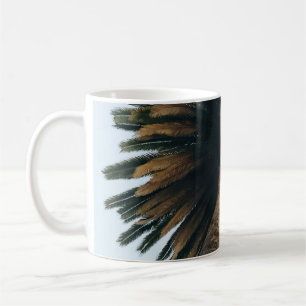 Worm eye photography of palm tree coffee mug