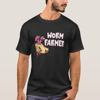 Worm Farmer Hand Catch Worm Composting Gardening T-Shirt