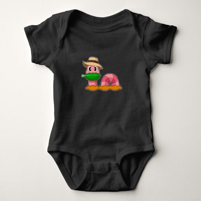 Worm Farmer Leaf Baby Bodysuit (Front)