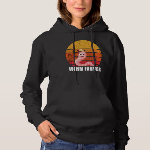 Worm Farmer Sunset Retro Vintage Gardening Hoodie