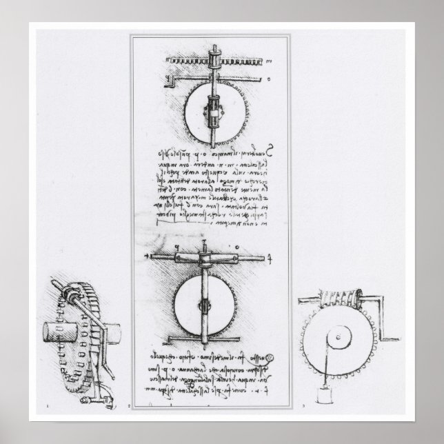 Worm Gear Invention by Leonardo da Vinci Poster (Front)