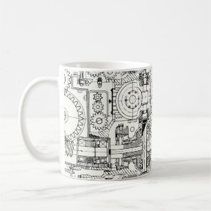 Worm Gears: Seamless Technical Machinery. Coffee Mug