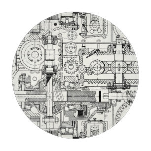 Worm Gears: Seamless Technical Machinery. Cutting Board