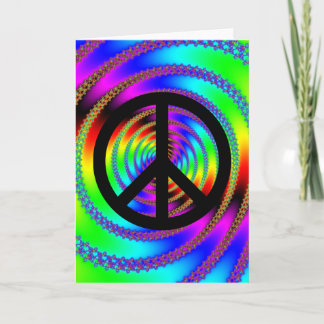Worm Hole with Black Peace Sign Card