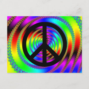 Worm Hole with Black Peace Sign Postcard