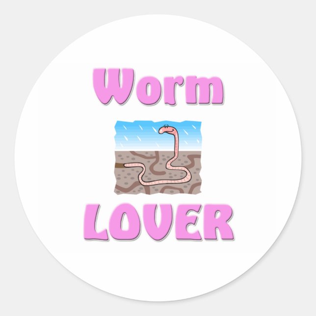 Worm Lover Classic Round Sticker (Front)