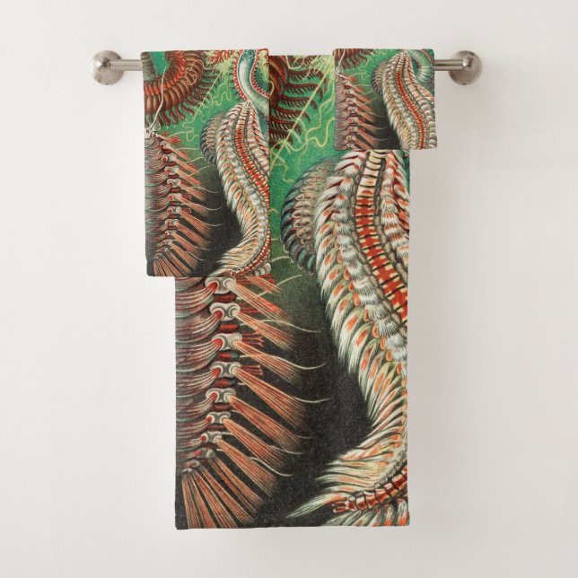 Worms, Annelids Chaetopoda by Ernst Haeckel Bath Towel Set (Insitu)