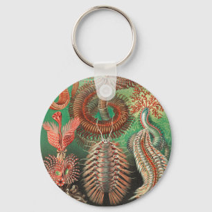Worms, Annelids Chaetopoda by Ernst Haeckel Key Ring