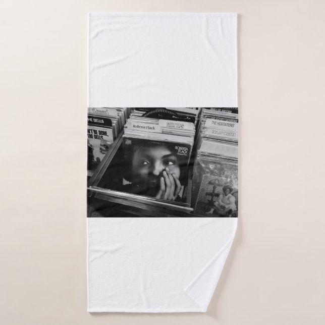 WORMS EYE VIEW OF FOG COVERED FOREST BATH TOWEL (Bath Towel)