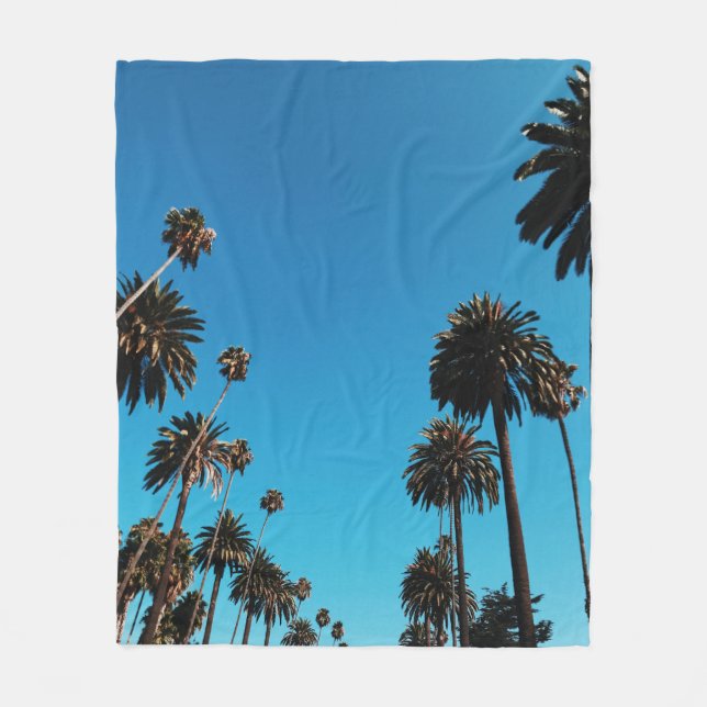 Worm's eye view of trees fleece blanket (Front)