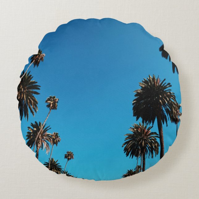 Worm's eye view of trees round cushion (Front)