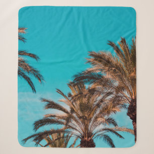 WORM'S EYE VIEW PHOTOGRAPHY OF BROWN TREES SHERPA BLANKET