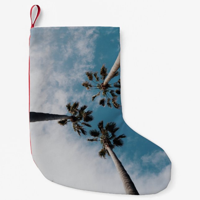 Worms eyeview photography of coconut trees small christmas stocking (Front)