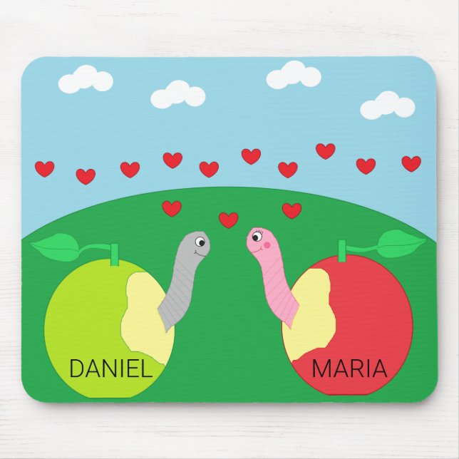Worms in Love: Mouse Mat (Front)
