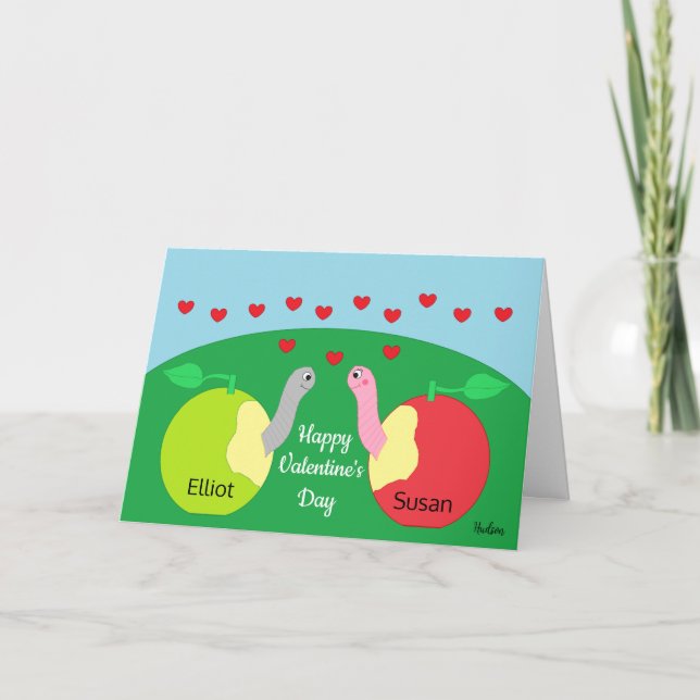 Worms in Love Valentine's Day Ed Card (Front)