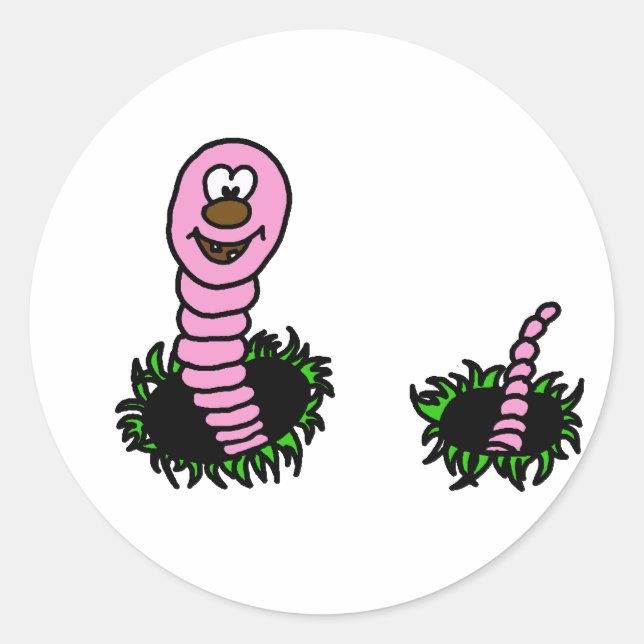 wormy classic round sticker (Front)