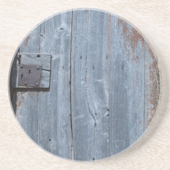 Worn and Rusty Wooden Door Coaster (Front)