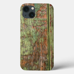 Worn and Weathered Green Barn Wood iPhone 13 Case